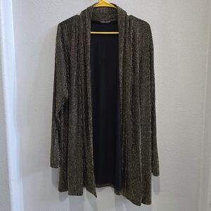 black cardigan with sparkley gold accents size large